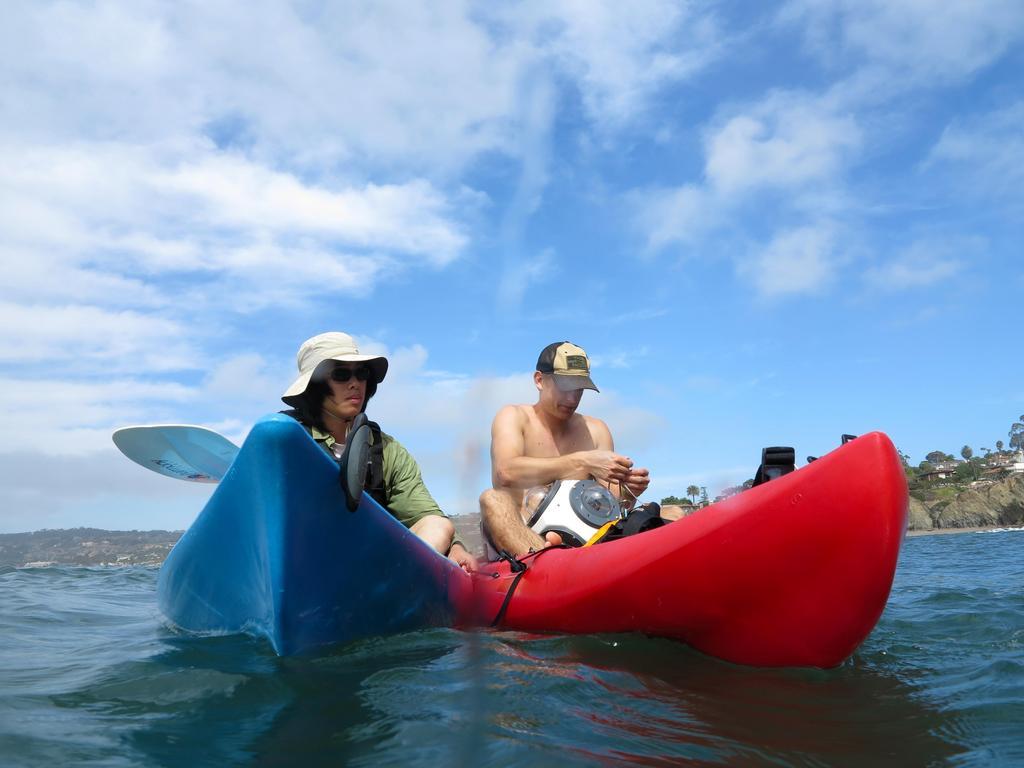 Perry and Eric preparing the SphereCam for deployment in La Jolla Cove